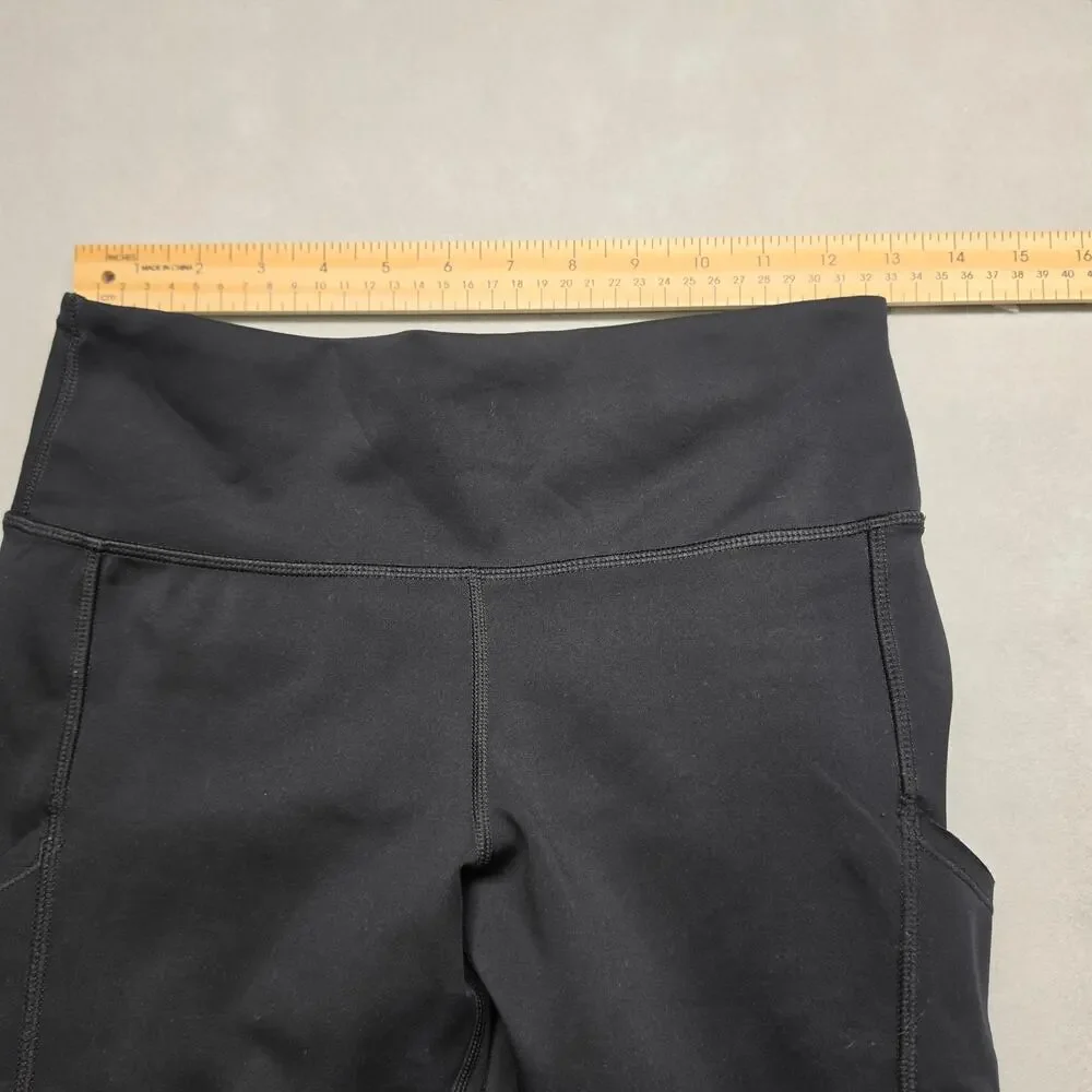 Nike Dri-FIT Womens M Running Capri Leggings Black Perforated Pockets